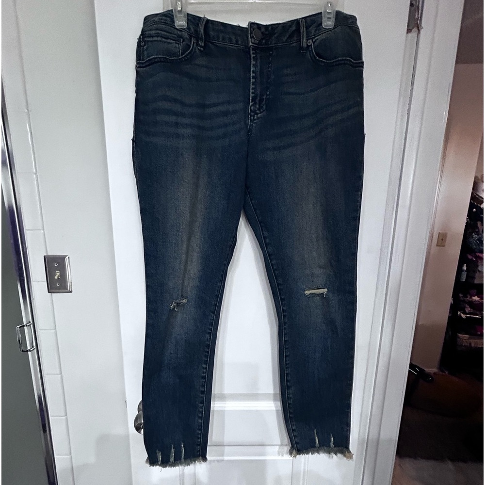 50%offw❤️ Dear John Jeans skittish comfort skinny Distressed ankle raw hem 32